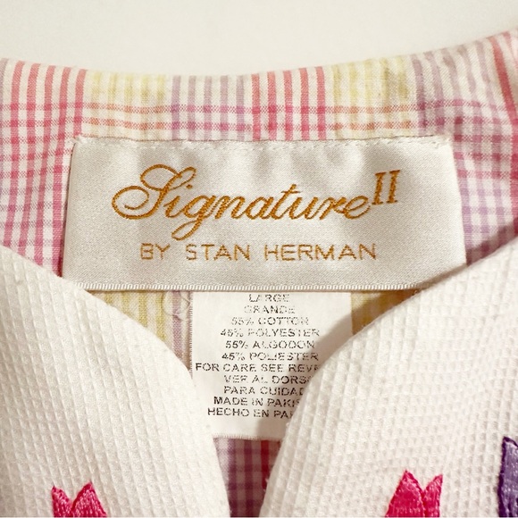 Signature II by Stan Herman Vintage Floral Embroidered Sleep Dress Nightgown - Picture 2 of 7